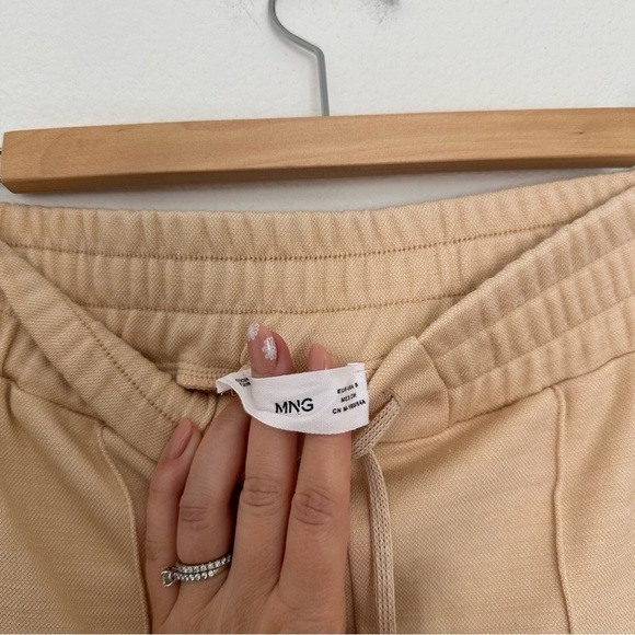 Mango Elastic Waist Pull On Casual Pants Beige Cream Size S Women’s Slim Fit - Picture 8 of 10